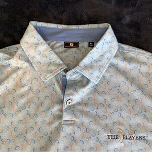 The Players Footjoy Blue Patterned Sawgrass Splash Men's Shirt